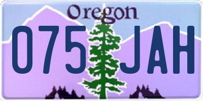 OR license plate 075JAH