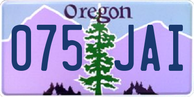 OR license plate 075JAI