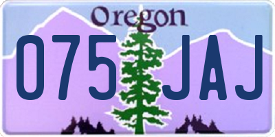 OR license plate 075JAJ