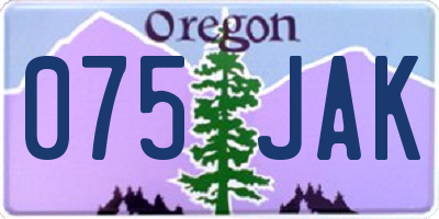 OR license plate 075JAK