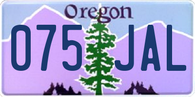 OR license plate 075JAL