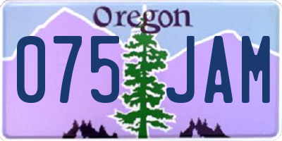 OR license plate 075JAM