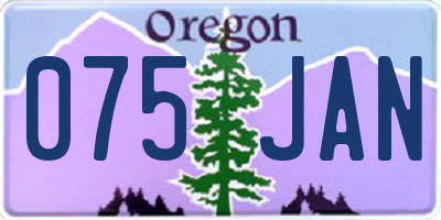 OR license plate 075JAN