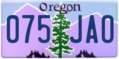 OR license plate 075JAO