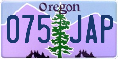 OR license plate 075JAP