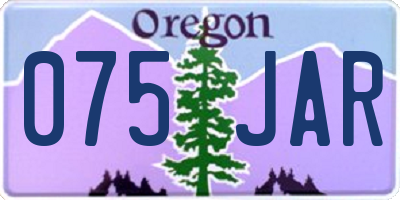 OR license plate 075JAR