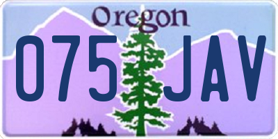 OR license plate 075JAV