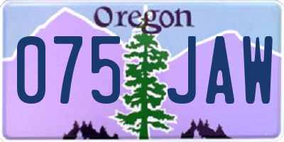 OR license plate 075JAW
