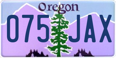 OR license plate 075JAX