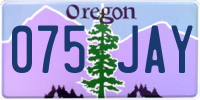 OR license plate 075JAY