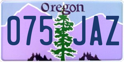OR license plate 075JAZ