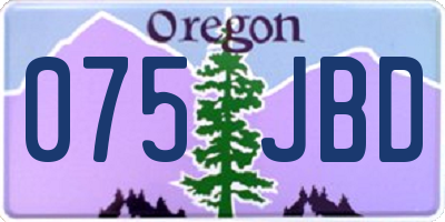 OR license plate 075JBD