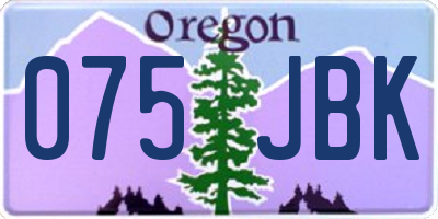 OR license plate 075JBK