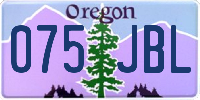 OR license plate 075JBL