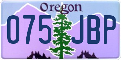 OR license plate 075JBP