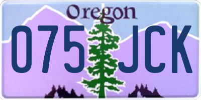 OR license plate 075JCK