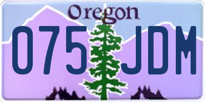OR license plate 075JDM