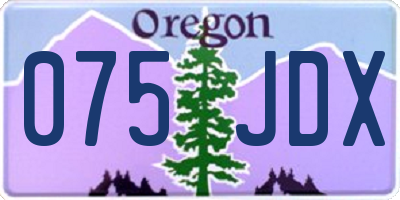 OR license plate 075JDX