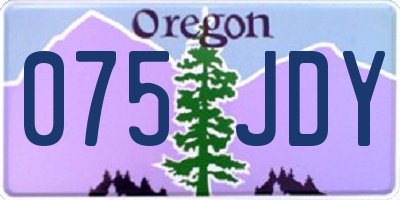 OR license plate 075JDY