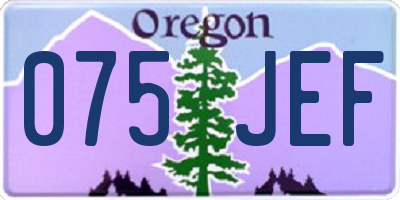 OR license plate 075JEF