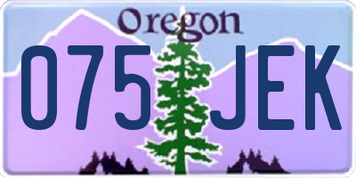 OR license plate 075JEK