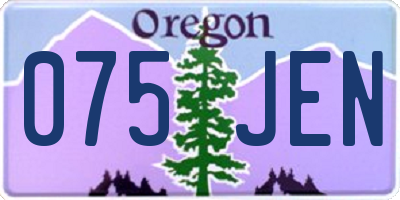 OR license plate 075JEN