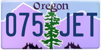 OR license plate 075JET