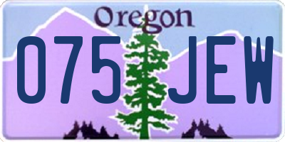 OR license plate 075JEW