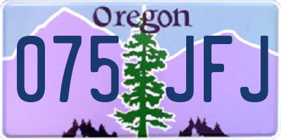 OR license plate 075JFJ