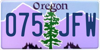 OR license plate 075JFW