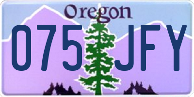 OR license plate 075JFY