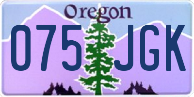 OR license plate 075JGK