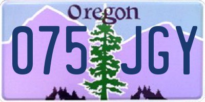 OR license plate 075JGY