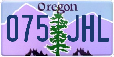 OR license plate 075JHL