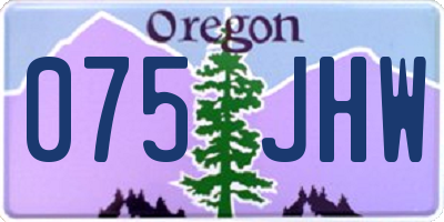 OR license plate 075JHW