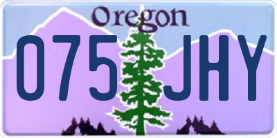 OR license plate 075JHY