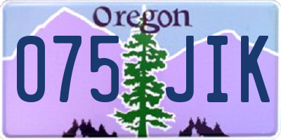 OR license plate 075JIK