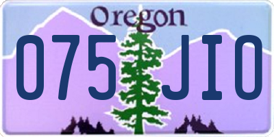OR license plate 075JIO