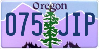 OR license plate 075JIP