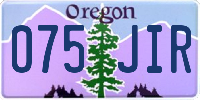 OR license plate 075JIR