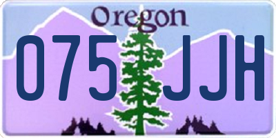OR license plate 075JJH