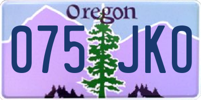OR license plate 075JKO