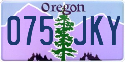 OR license plate 075JKY
