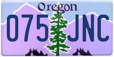 OR license plate 075JNC