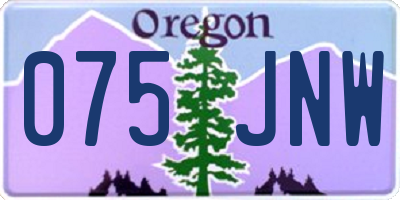 OR license plate 075JNW