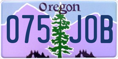 OR license plate 075JOB