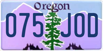 OR license plate 075JOD