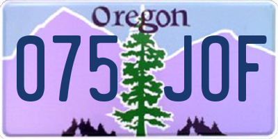 OR license plate 075JOF