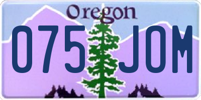 OR license plate 075JOM