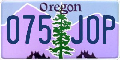 OR license plate 075JOP